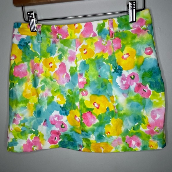 Bershka Floral Multicolor Skirt Watercolor Women’s Size Small - Picture 2 of 6